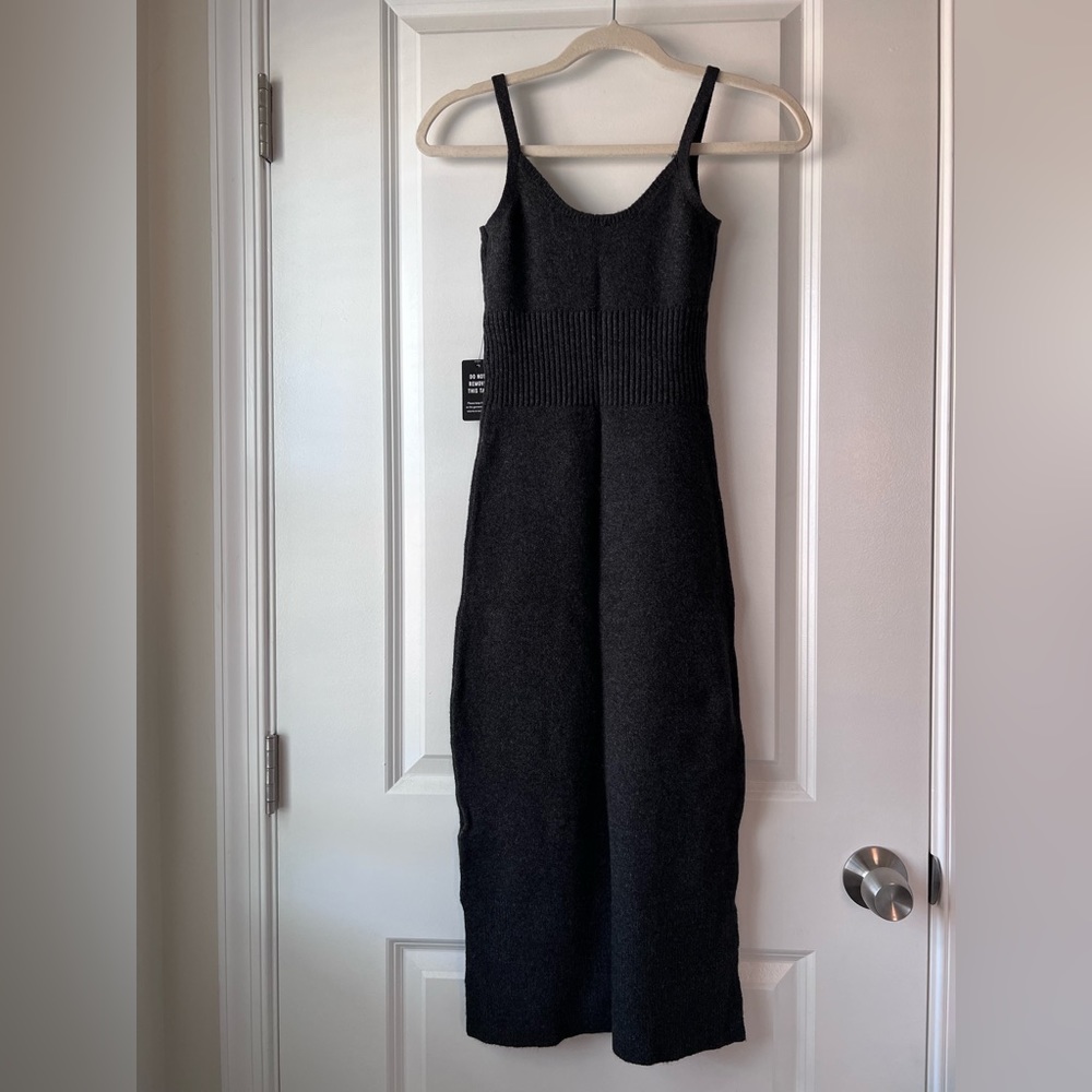 Express Charcoal Midi Sweater Dress